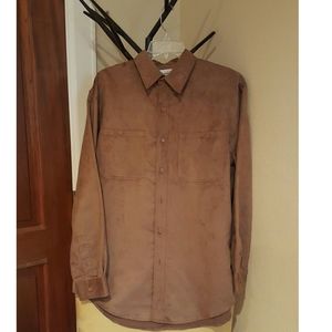 Knightbridge brown suede shirt